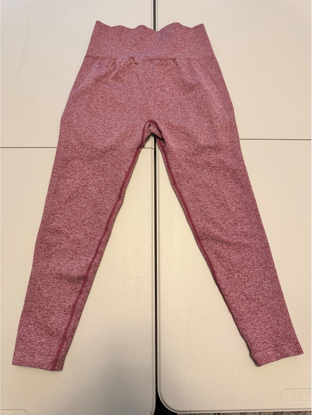 Pink Marled High-Waisted Lifting Leggings size L